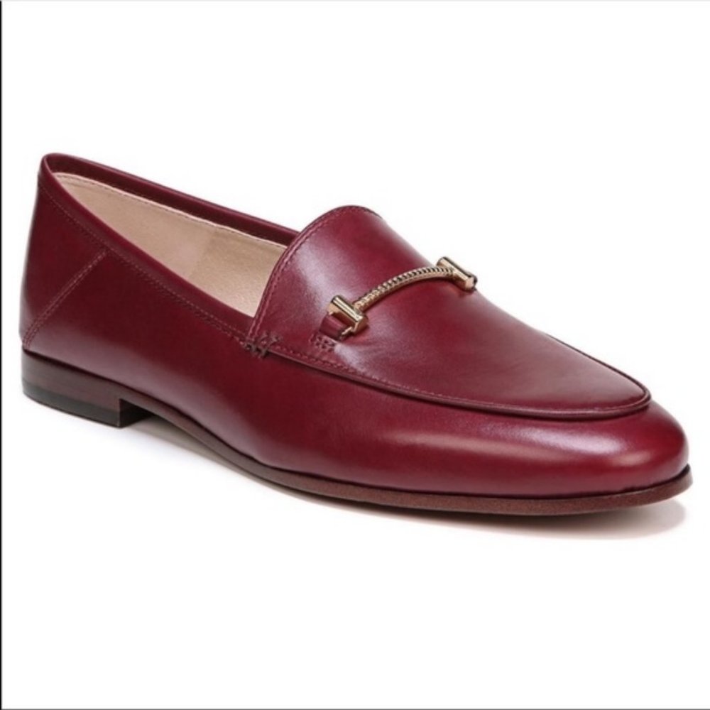 NIB SAM EDELMAN Lior Leather Loafer Burgundy Red